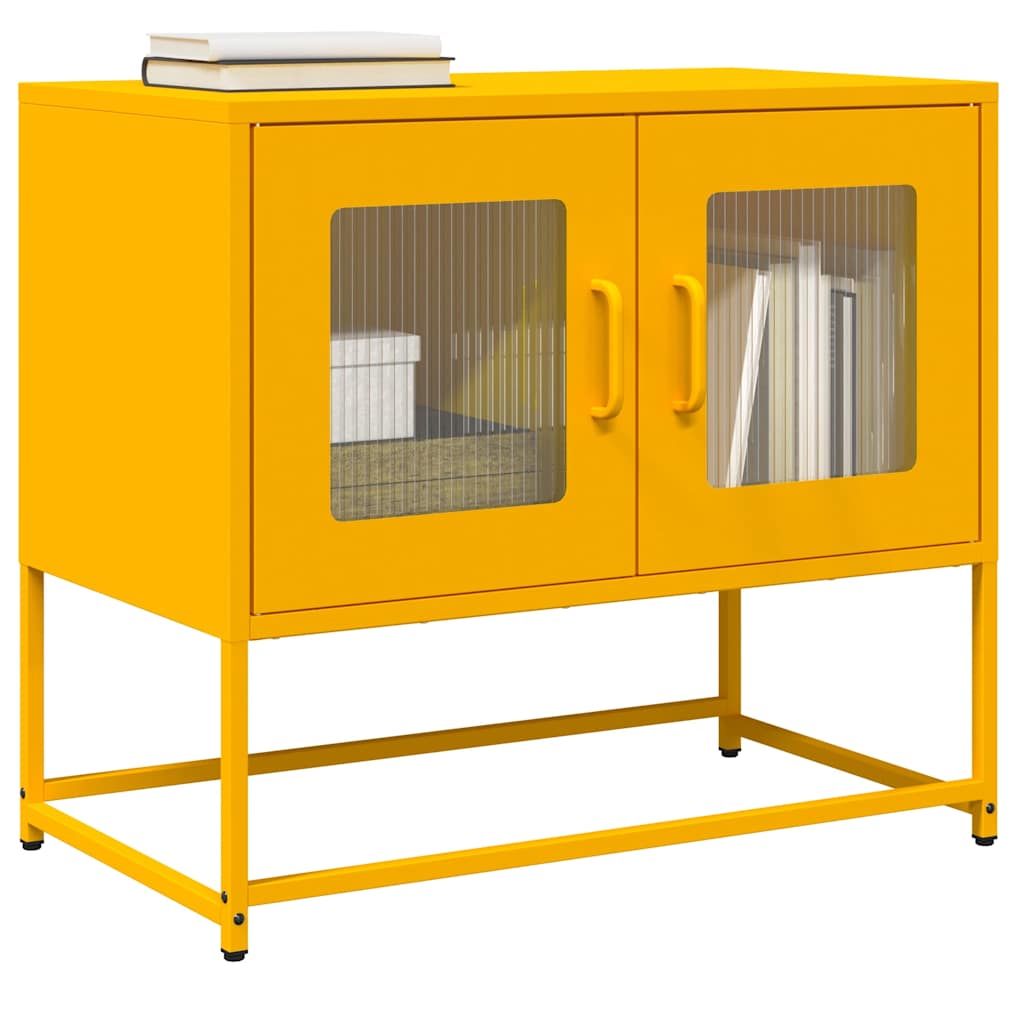 Tv-meubel 68x39x60,5 cm koudgewalst staal mosterdgeel is nu te koop bij PeponiXL, paradijselijk wonen!