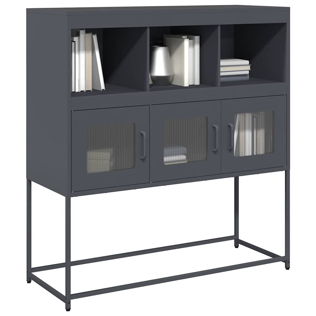 Dressoir 100,5x39x107 cm koudgewalst staal antracietkleurig is nu te koop bij PeponiXL, paradijselijk wonen!