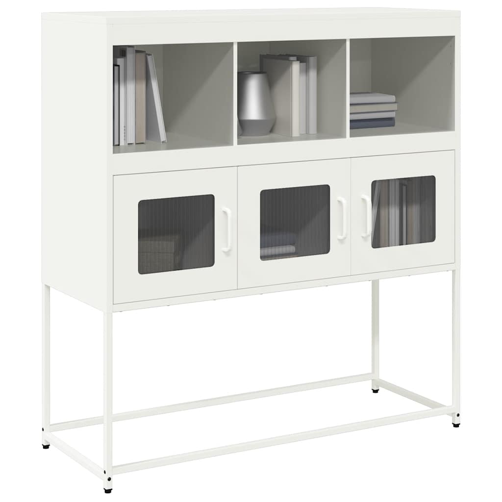 Dressoir 100,5x39x107 cm koudgewalst staal wit is nu te koop bij PeponiXL, paradijselijk wonen!