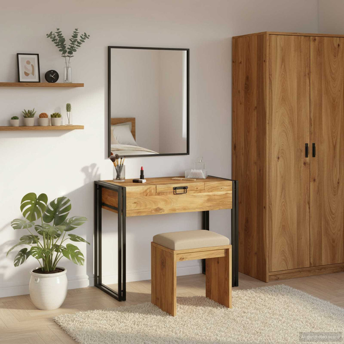 Slaapkamer Kaptafels Bruin 90 x 50 x 75 cm Massief acaciahout is nu te koop bij PeponiXL, paradijselijk wonen!