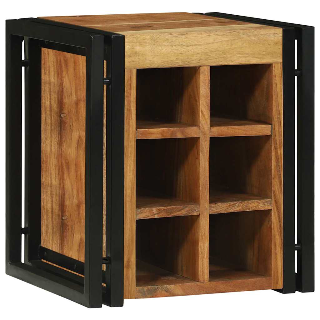 Wijnrek Bruin en zwart 35 x 35 x 39 cm Massief Acaciahout is nu te koop bij PeponiXL, paradijselijk wonen!