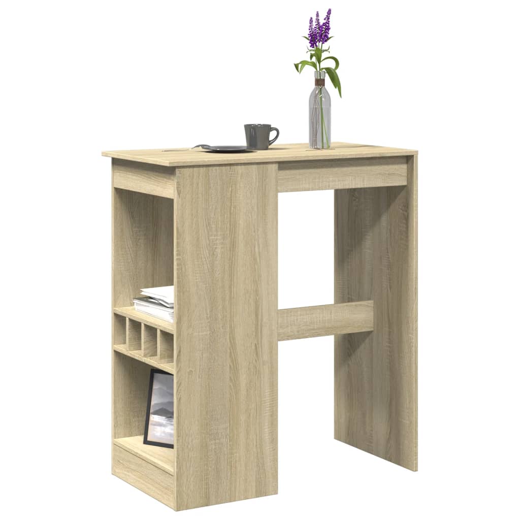 Bartafel met rekken 90x47,5x103,5 cm bewerkt hout sonoma eiken is nu te koop bij PeponiXL, paradijselijk wonen!