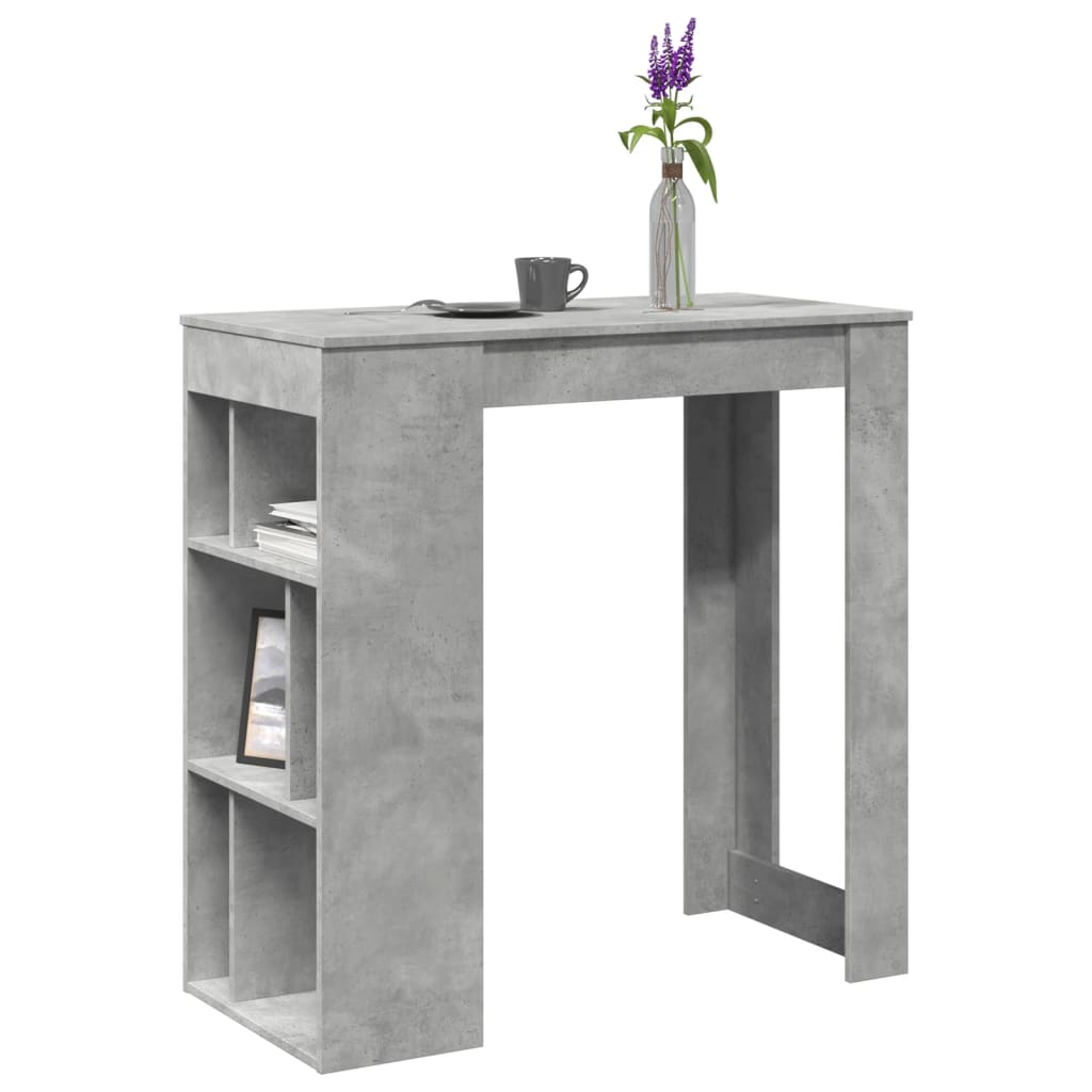 Bartafel met rekken 102x50x103,5 cm bewerkt hout betongrijs is nu te koop bij PeponiXL, paradijselijk wonen!