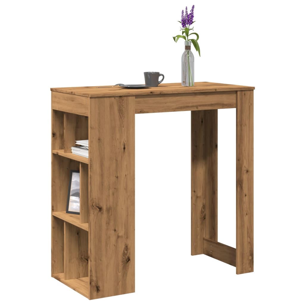 Bartafel met rekken 102x50x103,5 cm hout artisanaal eikenkleur is nu te koop bij PeponiXL, paradijselijk wonen!