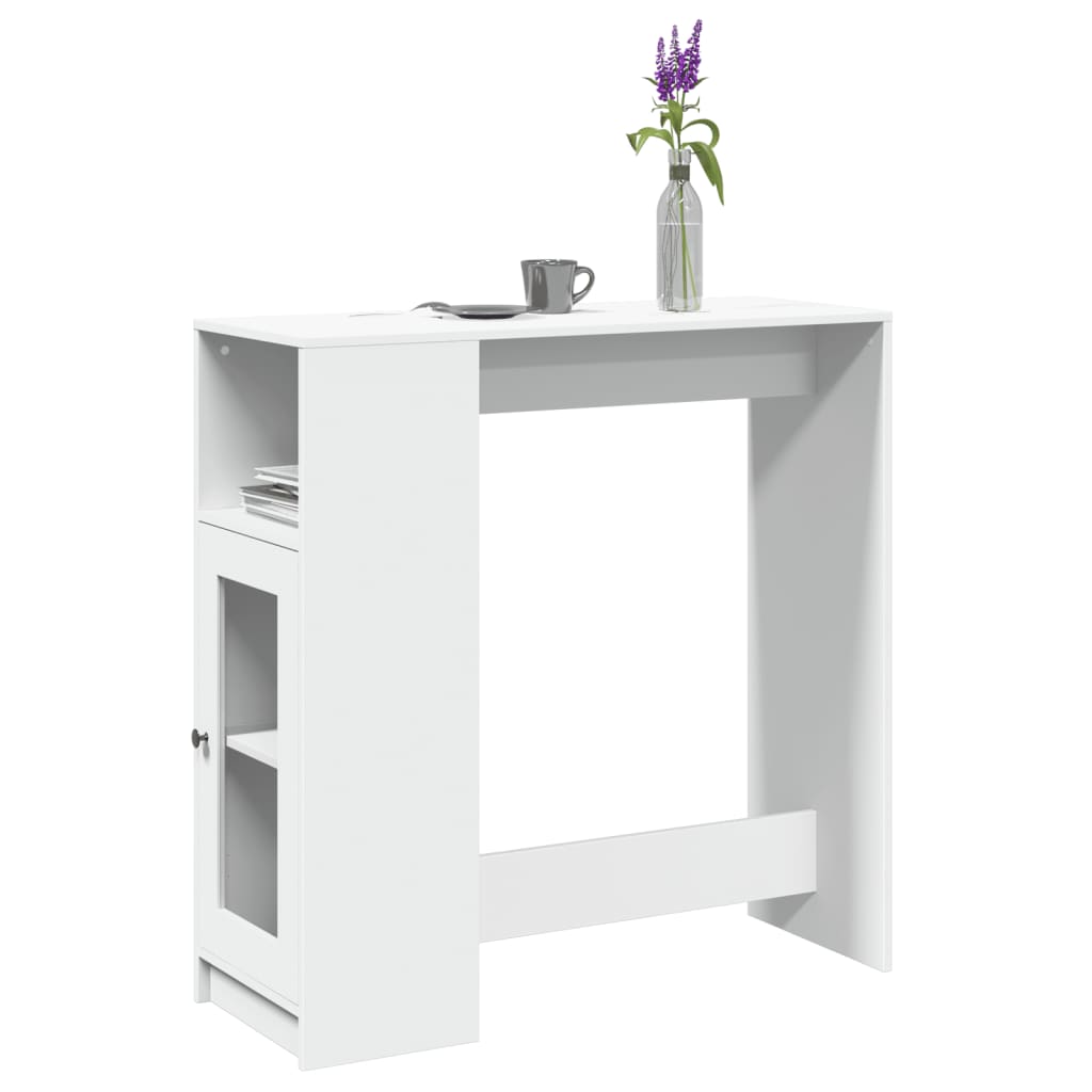 Bartafel met rekken 101x40x103,5 cm bewerkt hout wit is nu te koop bij PeponiXL, paradijselijk wonen!