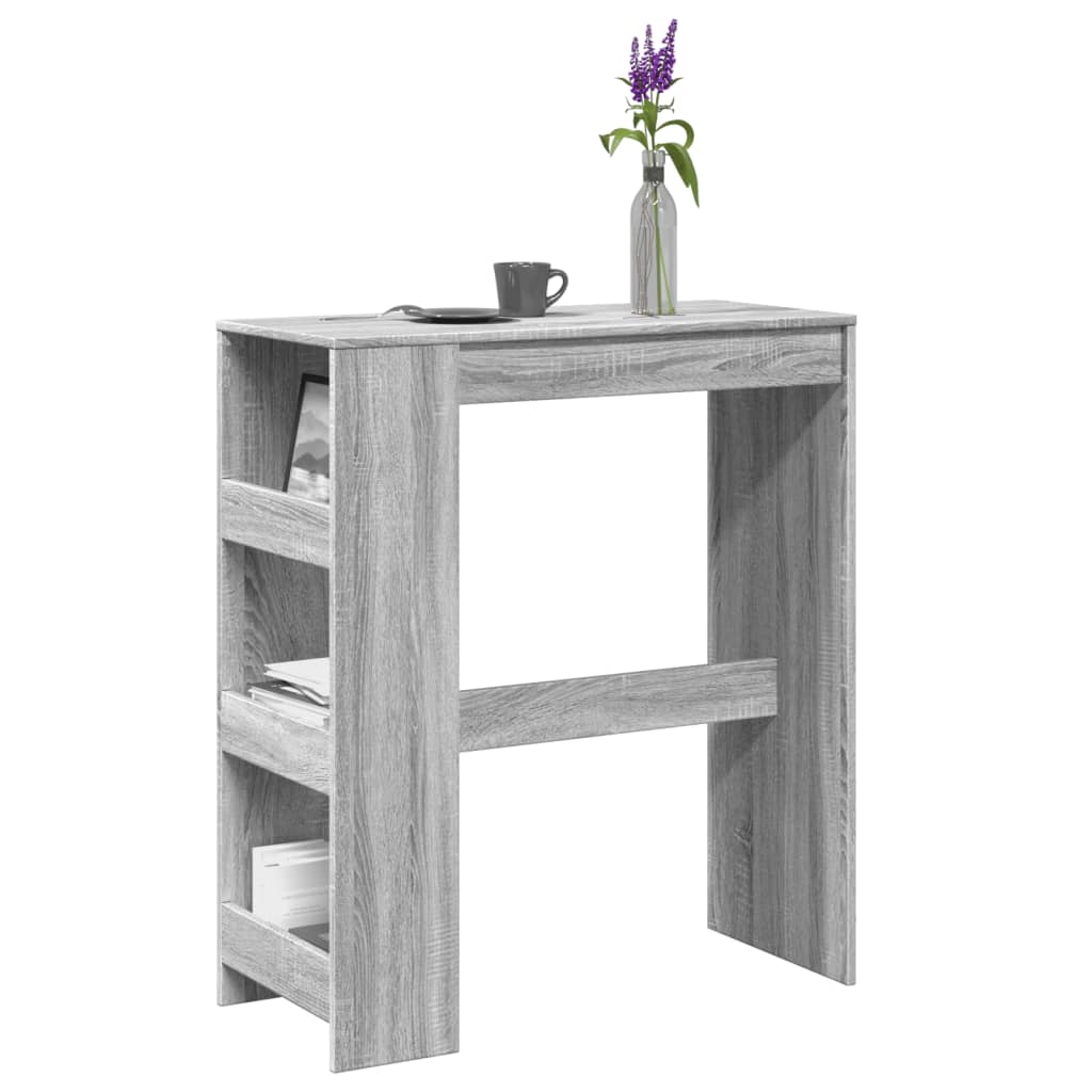 Bartafel met rekken 90x40x103,5 cm bewerkt hout grijs sonoma is nu te koop bij PeponiXL, paradijselijk wonen!