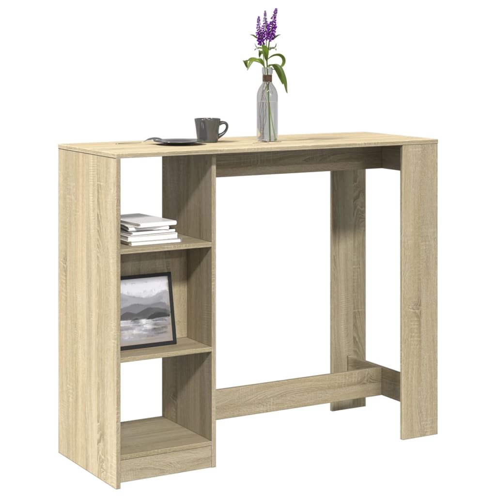 Bartafel met schap 124x46x103,5 cm hout sonoma eikenkleur is nu te koop bij PeponiXL, paradijselijk wonen!