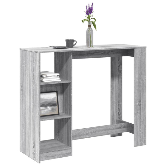 Bartafel met schap 124x46x103,5 cm bewerkt hout grijs sonoma is nu te koop bij PeponiXL, paradijselijk wonen!