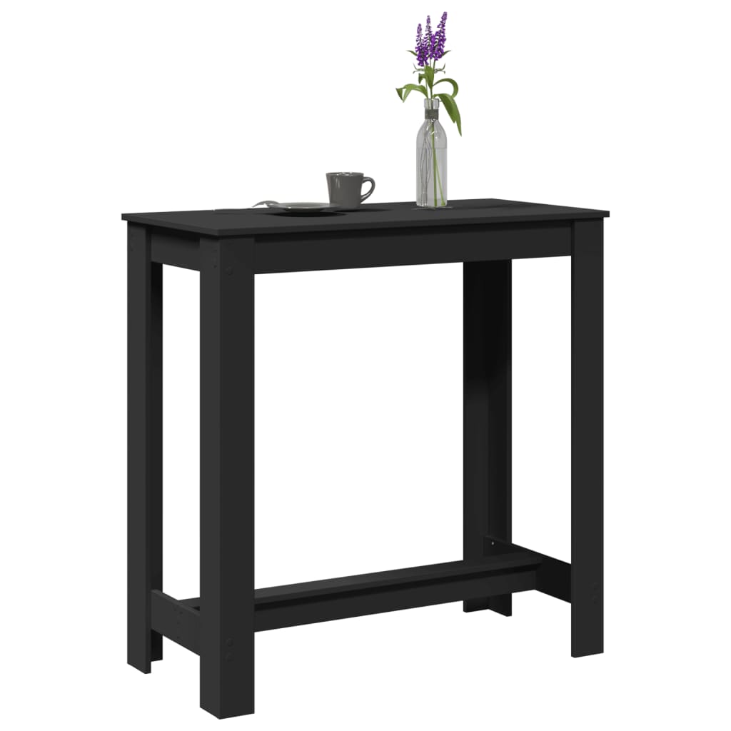 Bartafel 102x50x103,5 cm bewerkt hout zwart is nu te koop bij PeponiXL, paradijselijk wonen!