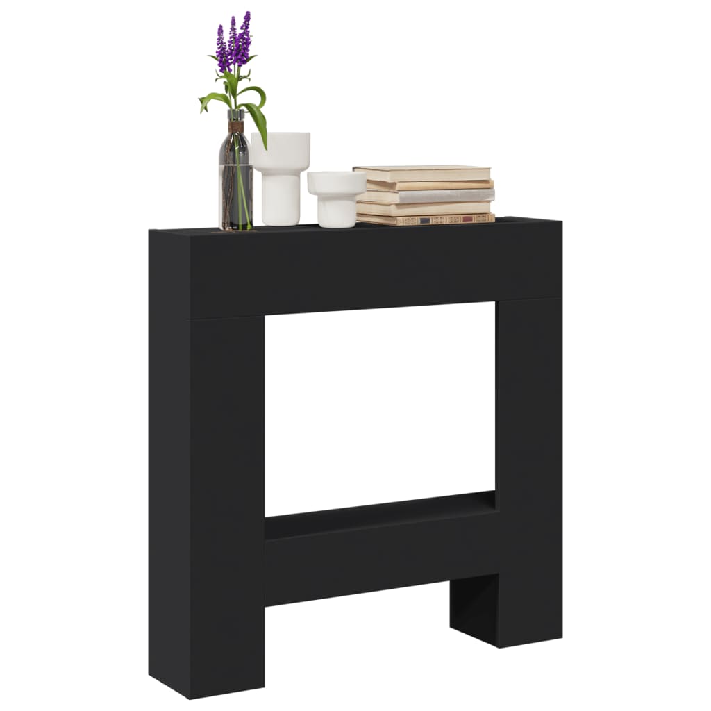 Haardombouw 81x18x82 cm bewerkt hout zwart is nu te koop bij PeponiXL, paradijselijk wonen!