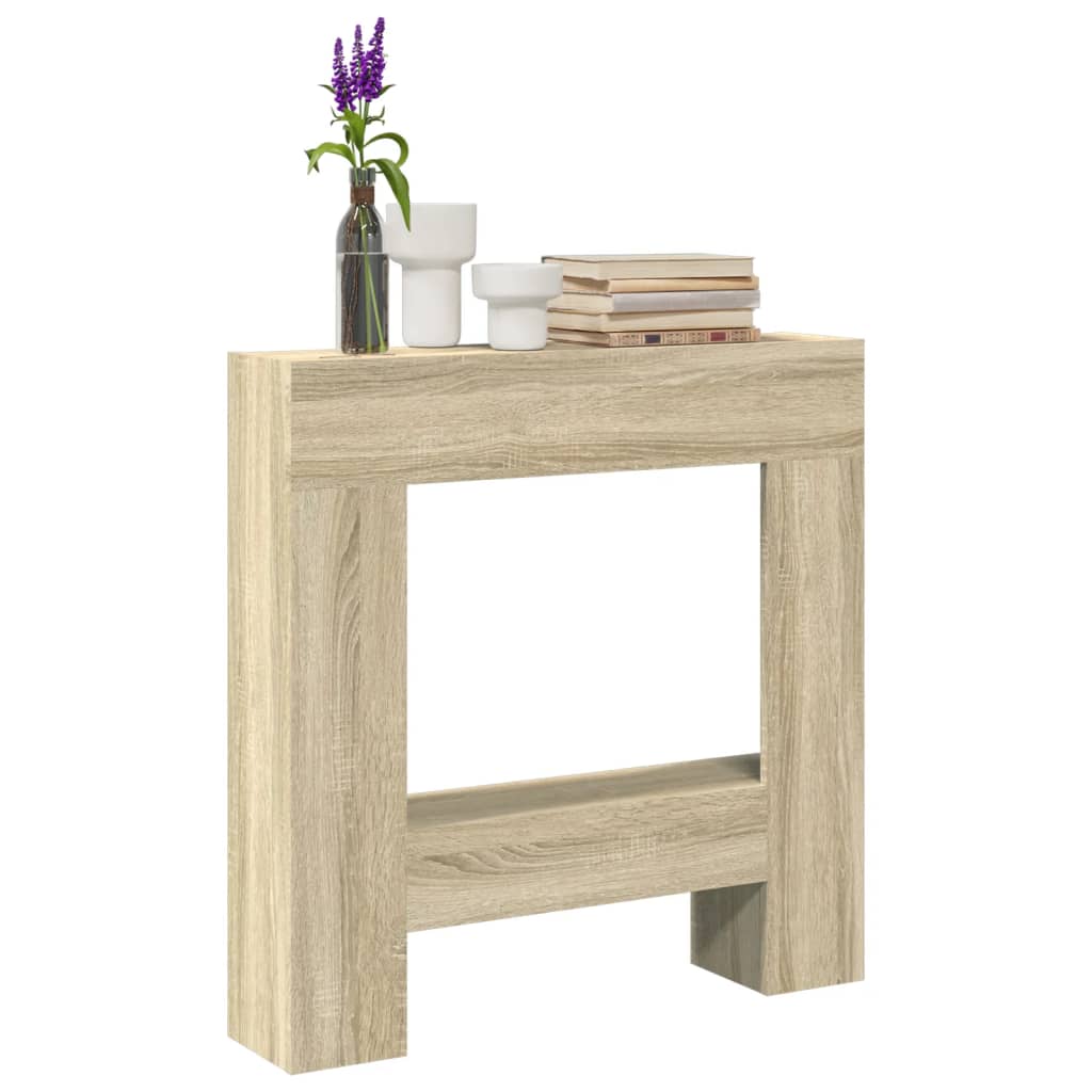 Haardombouw 81x18x82 cm bewerkt hout sonoma eikenkleurig is nu te koop bij PeponiXL, paradijselijk wonen!