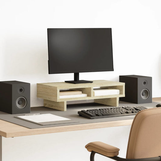 Monitorstandaard 50x27x15 cm bewerkt hout sonoma eikenkleurig is nu te koop bij PeponiXL, paradijselijk wonen!
