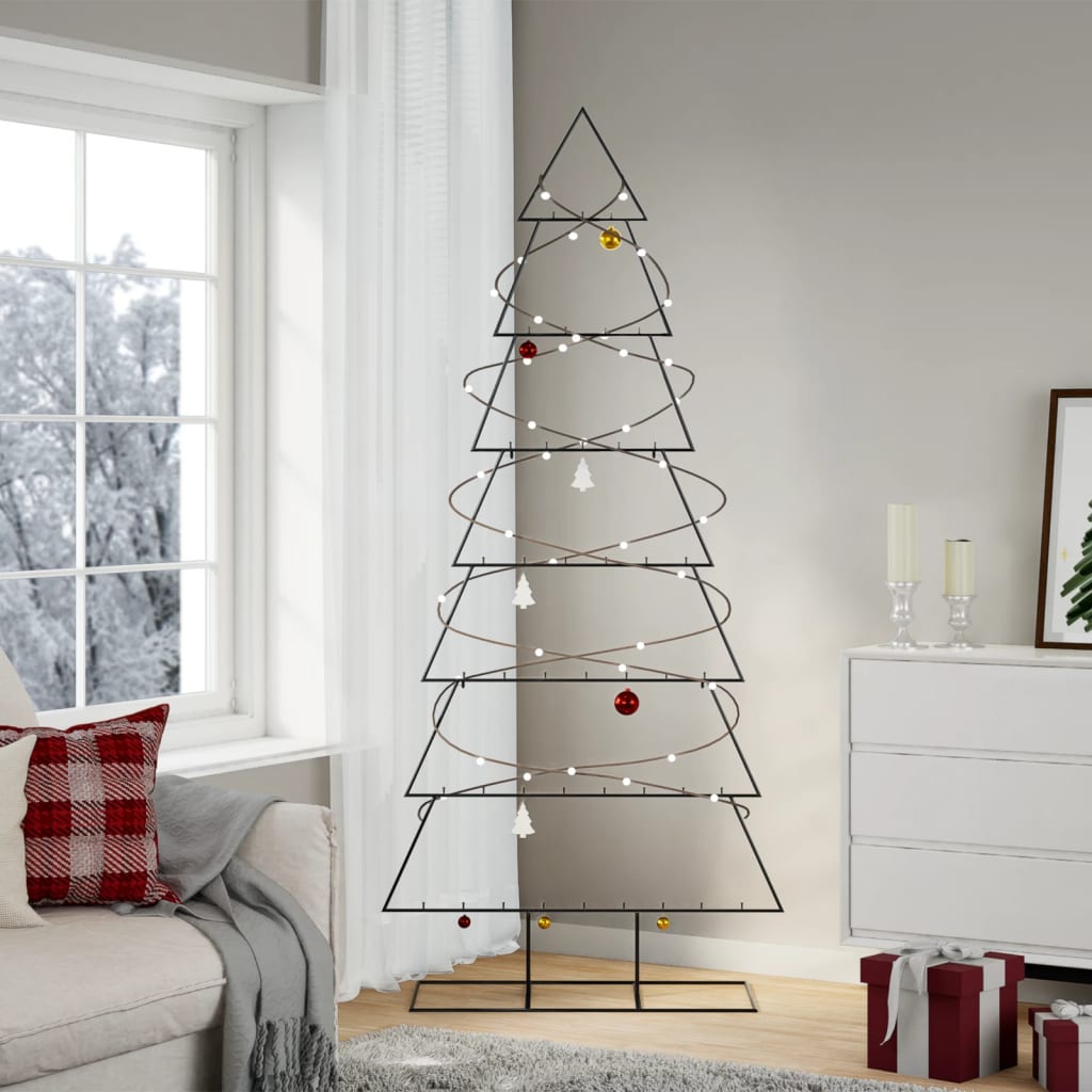 Kerstdecoratie kerstboom 210 cm metaal zwart is nu te koop bij PeponiXL, paradijselijk wonen!