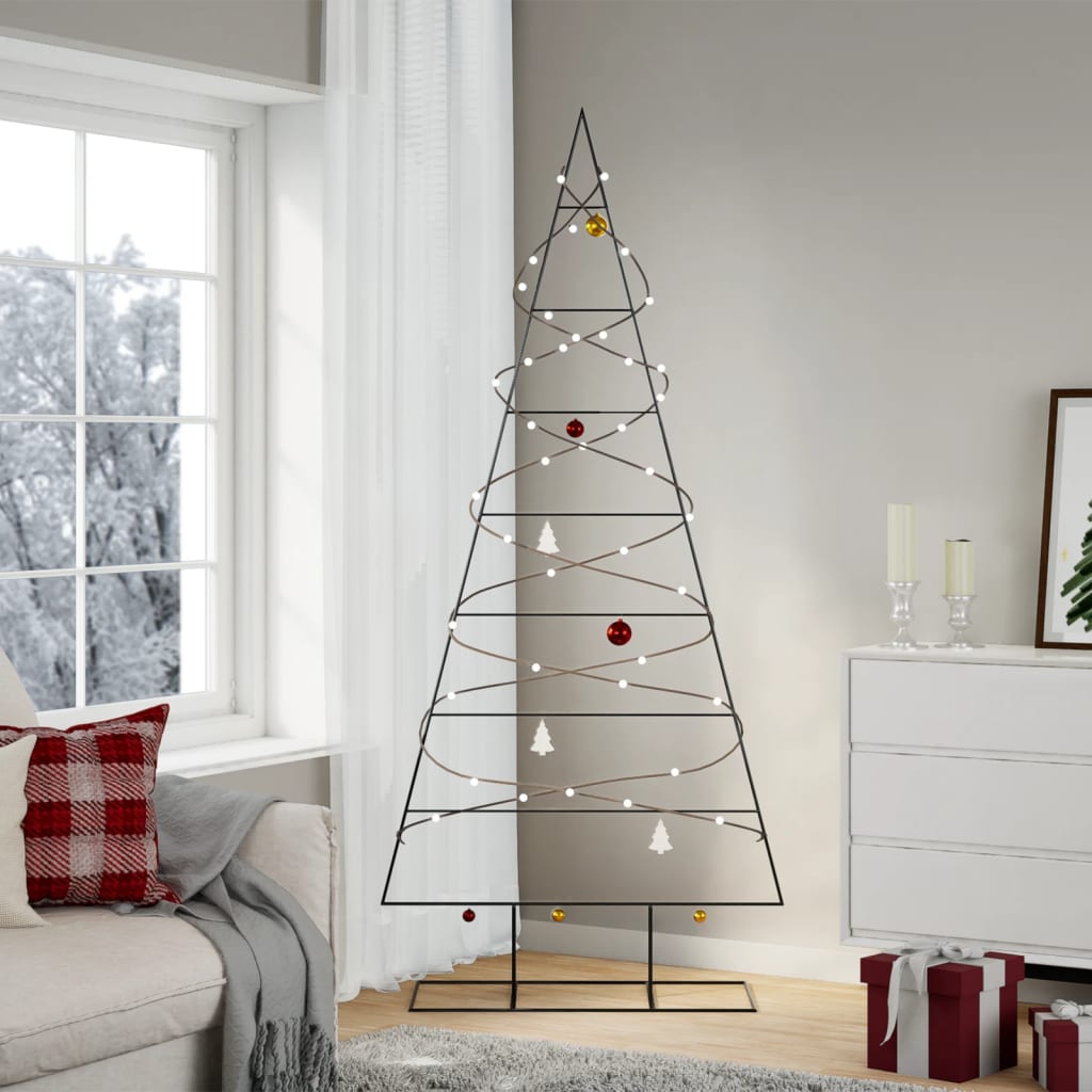 Kerstdecoratie kerstboom 210 cm metaal zwart is nu te koop bij PeponiXL, paradijselijk wonen!
