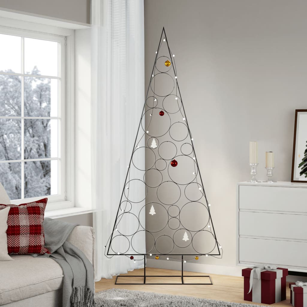 Kerstdecoratie kerstboom 210 cm metaal zwart is nu te koop bij PeponiXL, paradijselijk wonen!