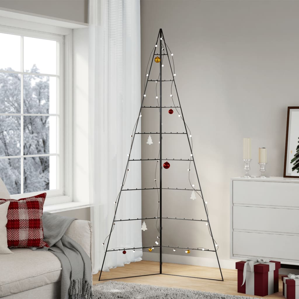 Kerstdecoratie kerstboom 210 cm metaal zwart is nu te koop bij PeponiXL, paradijselijk wonen!
