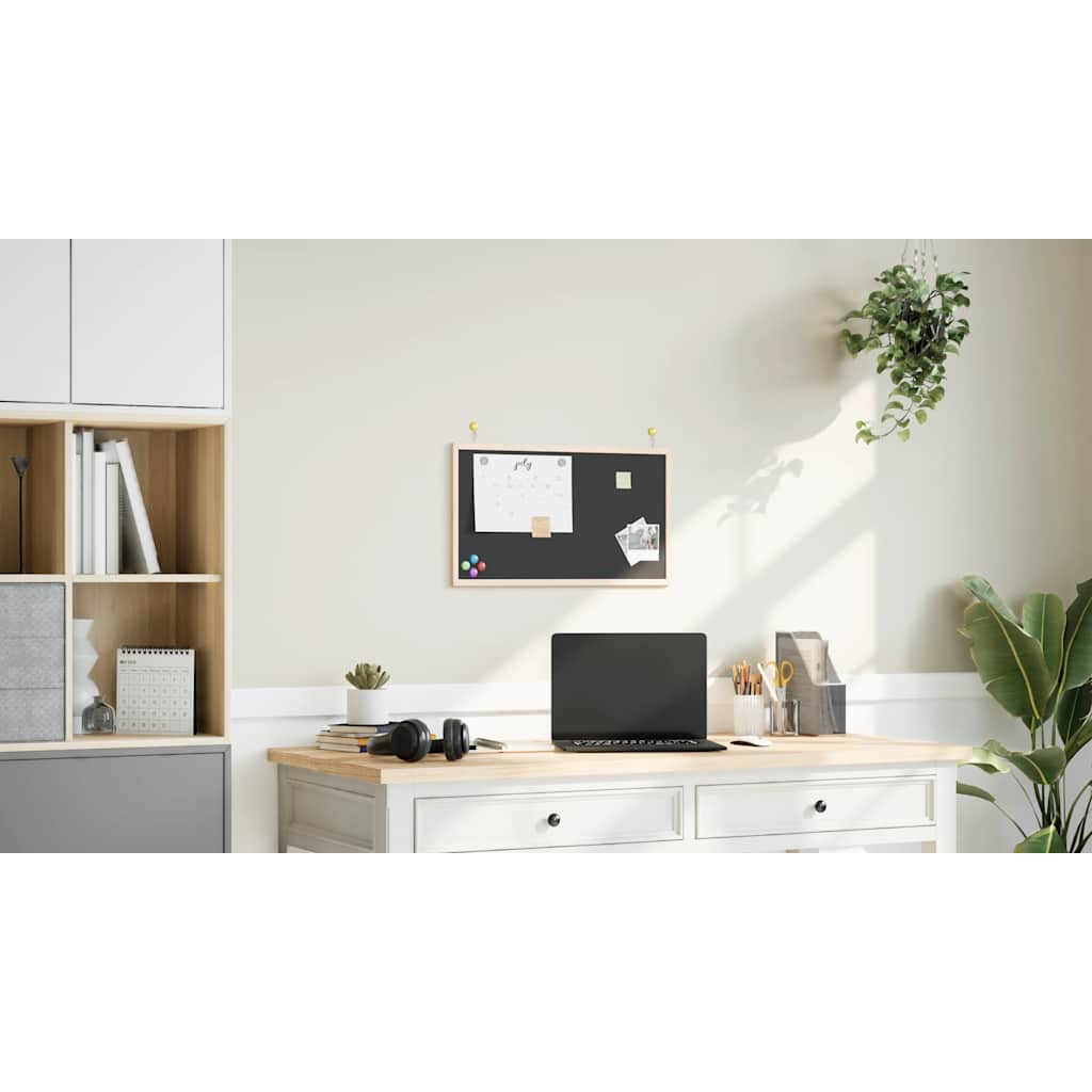Krijtbord met massief grenenhouten frame zwart 60x40 cm is nu te koop bij PeponiXL, paradijselijk wonen!