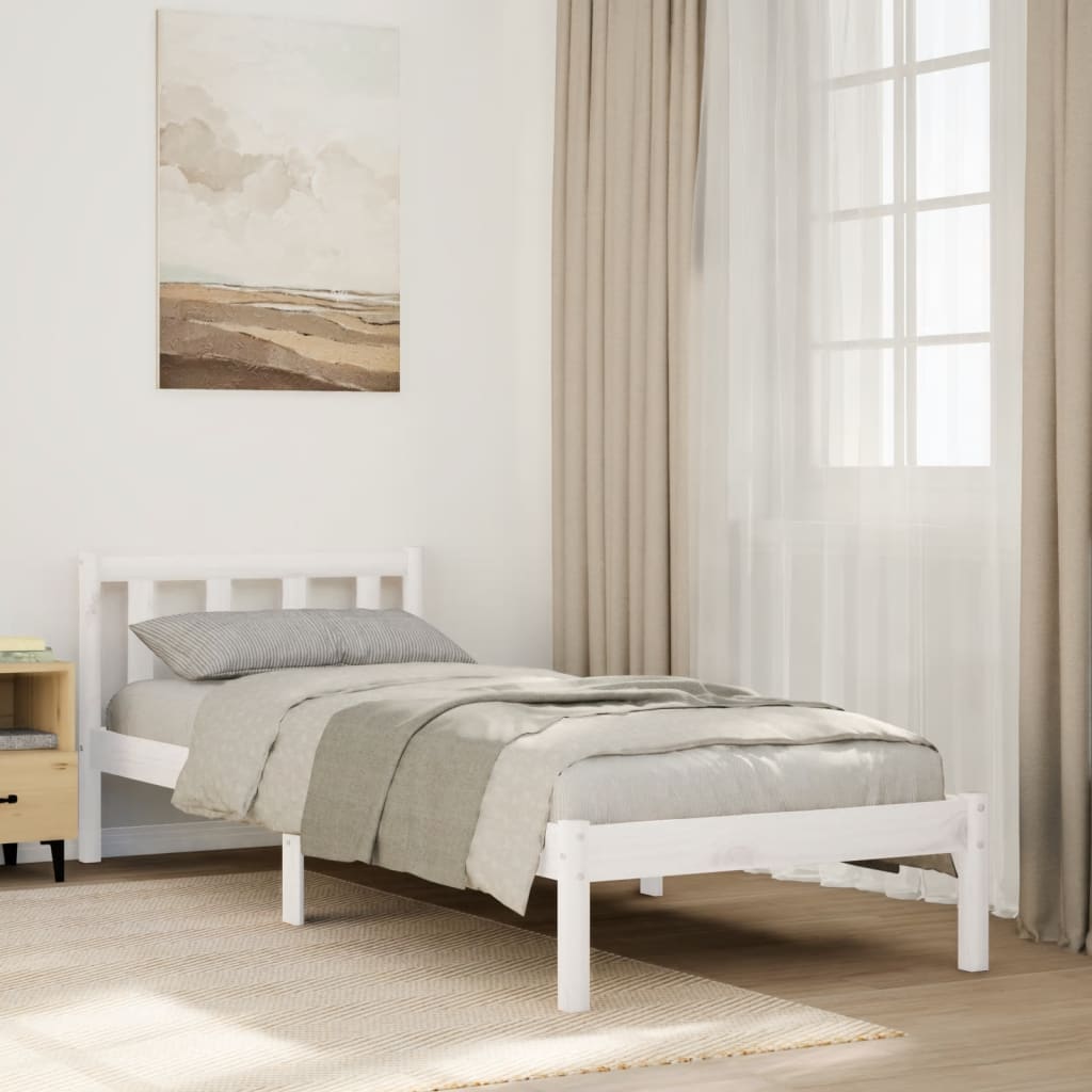 Bedframe extra lang zonder matras grenenhout wit 100x210 cm is nu te koop bij PeponiXL, paradijselijk wonen!