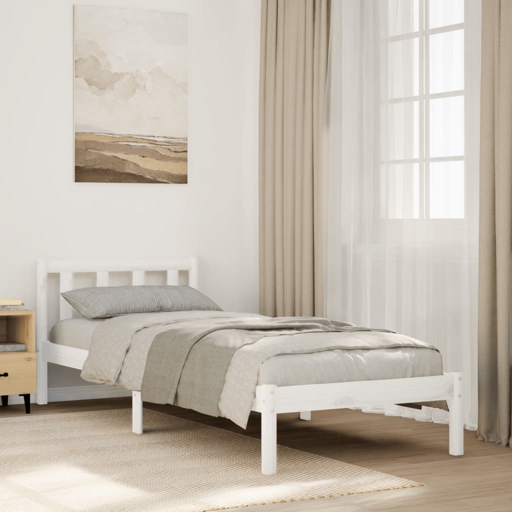 Bedframe extra lang zonder matras grenenhout wit 90x220 cm is nu te koop bij PeponiXL, paradijselijk wonen!