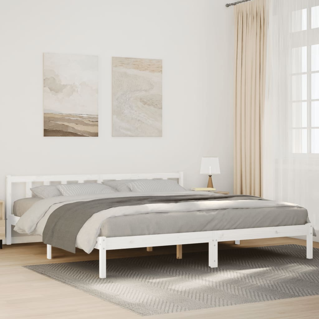 Bedframe extra lang zonder matras grenenhout wit 200x220 cm is nu te koop bij PeponiXL, paradijselijk wonen!