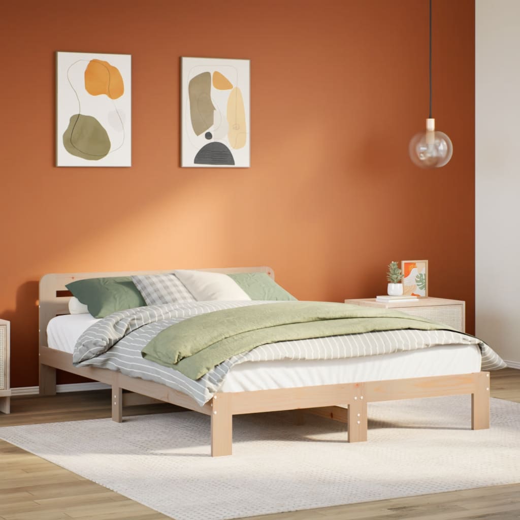 Bedframe zonder matras massief grenenhout 135x190 cm is nu te koop bij PeponiXL, paradijselijk wonen!
