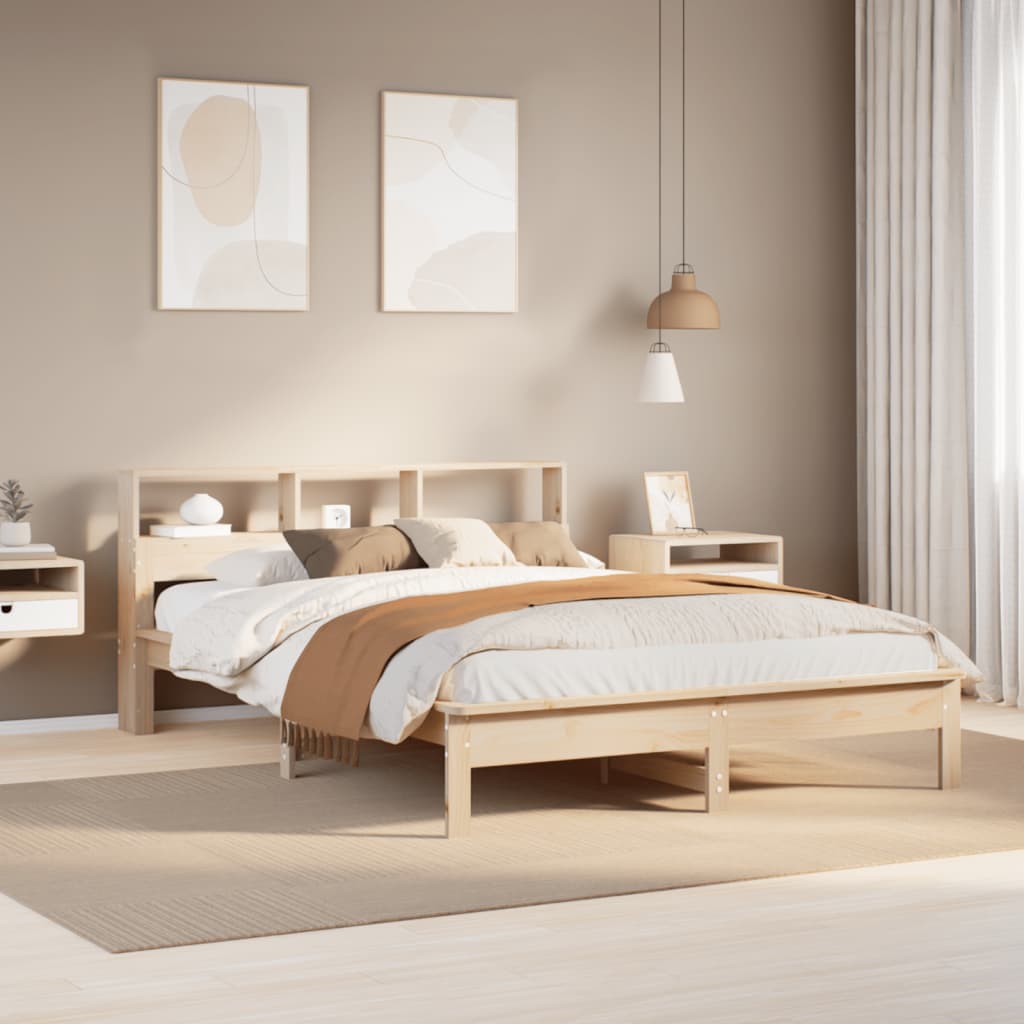 Bed met boekenkast zonder matras massief grenenhout 120x200 cm is nu te koop bij PeponiXL, paradijselijk wonen!