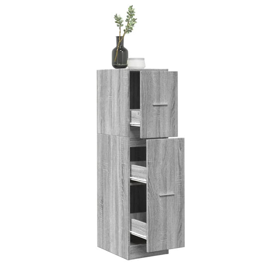 Apothekerskast 30x41x118 cm bewerkt hout grijs sonoma eiken is nu te koop bij PeponiXL, paradijselijk wonen!