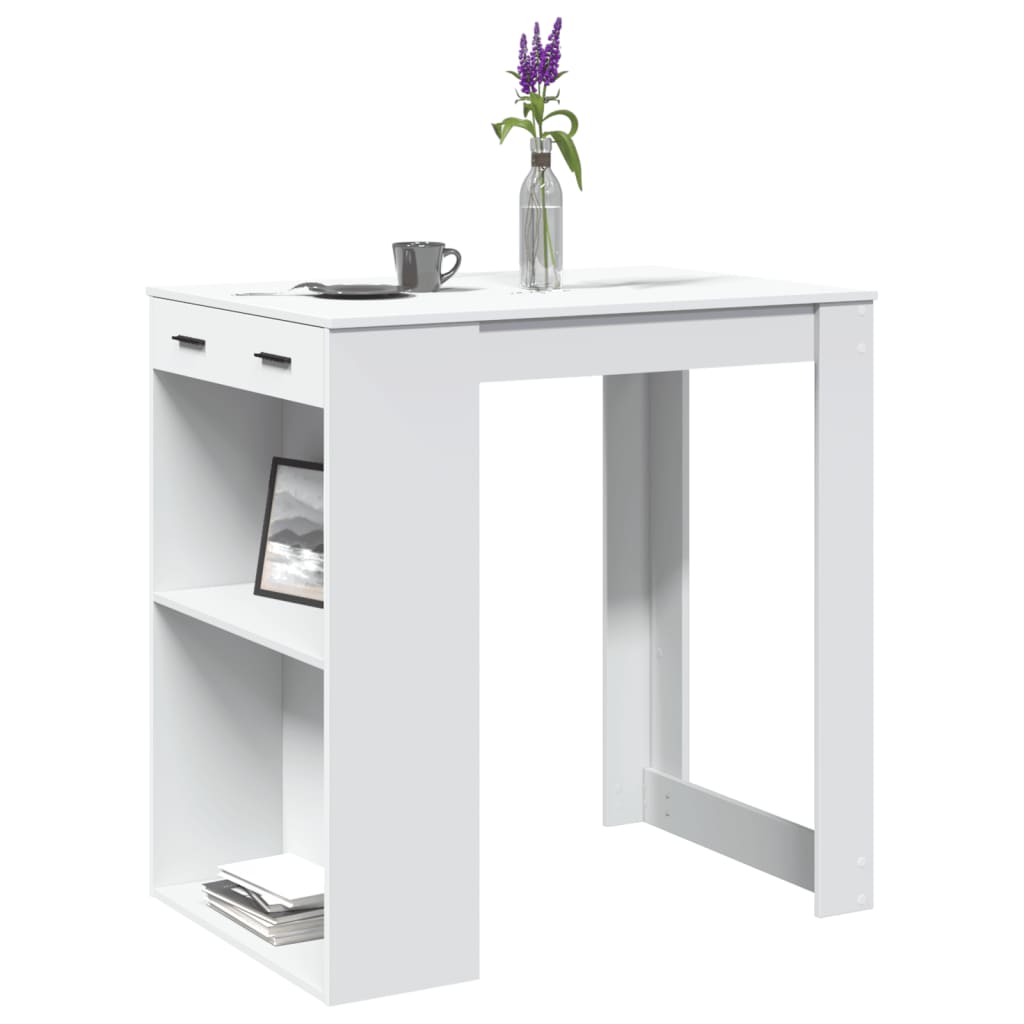 Bartafel 102x70x103,5 cm bewerkt hout wit is nu te koop bij PeponiXL, paradijselijk wonen!