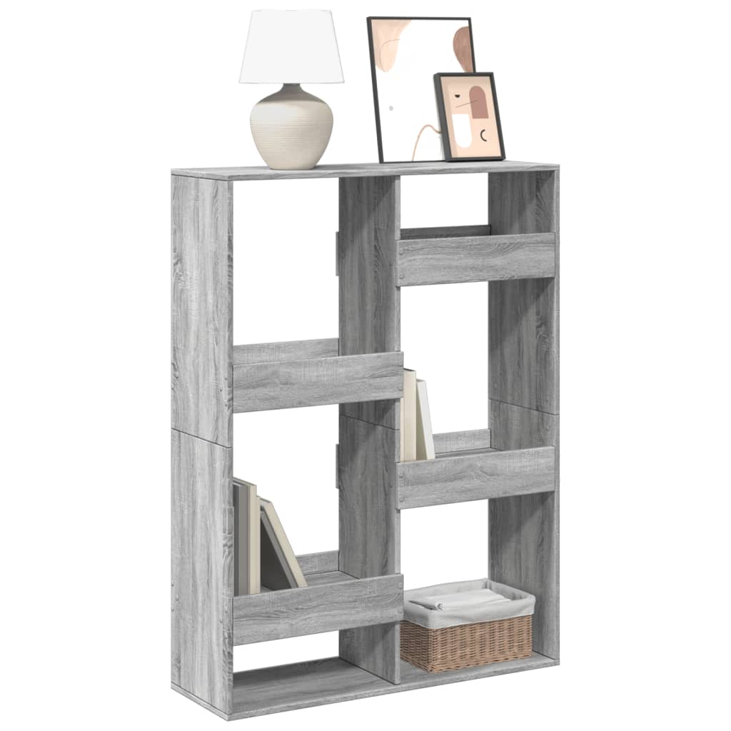 Boekenkast 100x33x135 cm bewerkt hout grijs sonoma eikenkleurig is nu te koop bij PeponiXL, paradijselijk wonen!
