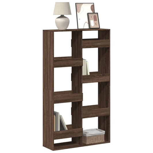 Boekenkast 100x33x175 cm bewerkt hout bruin eikenkleurig is nu te koop bij PeponiXL, paradijselijk wonen!