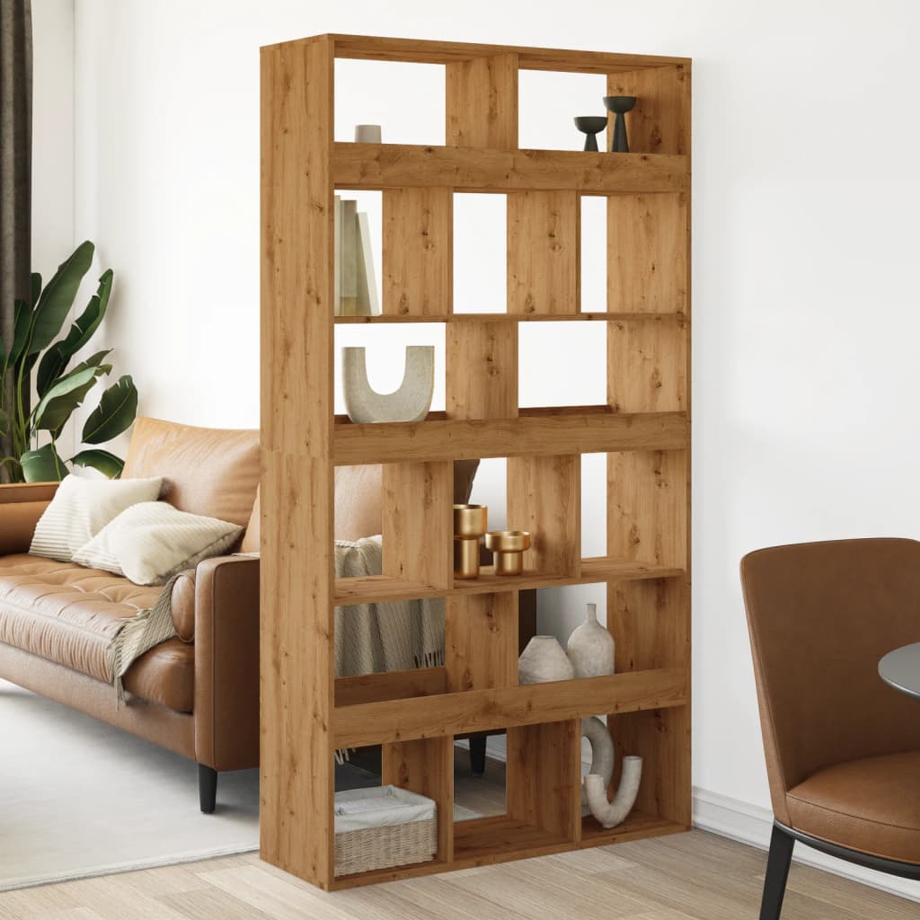 Kamerscherm 100x33x187,5 cm bewerkt hout artisanaal eikenkleur is nu te koop bij PeponiXL, paradijselijk wonen!