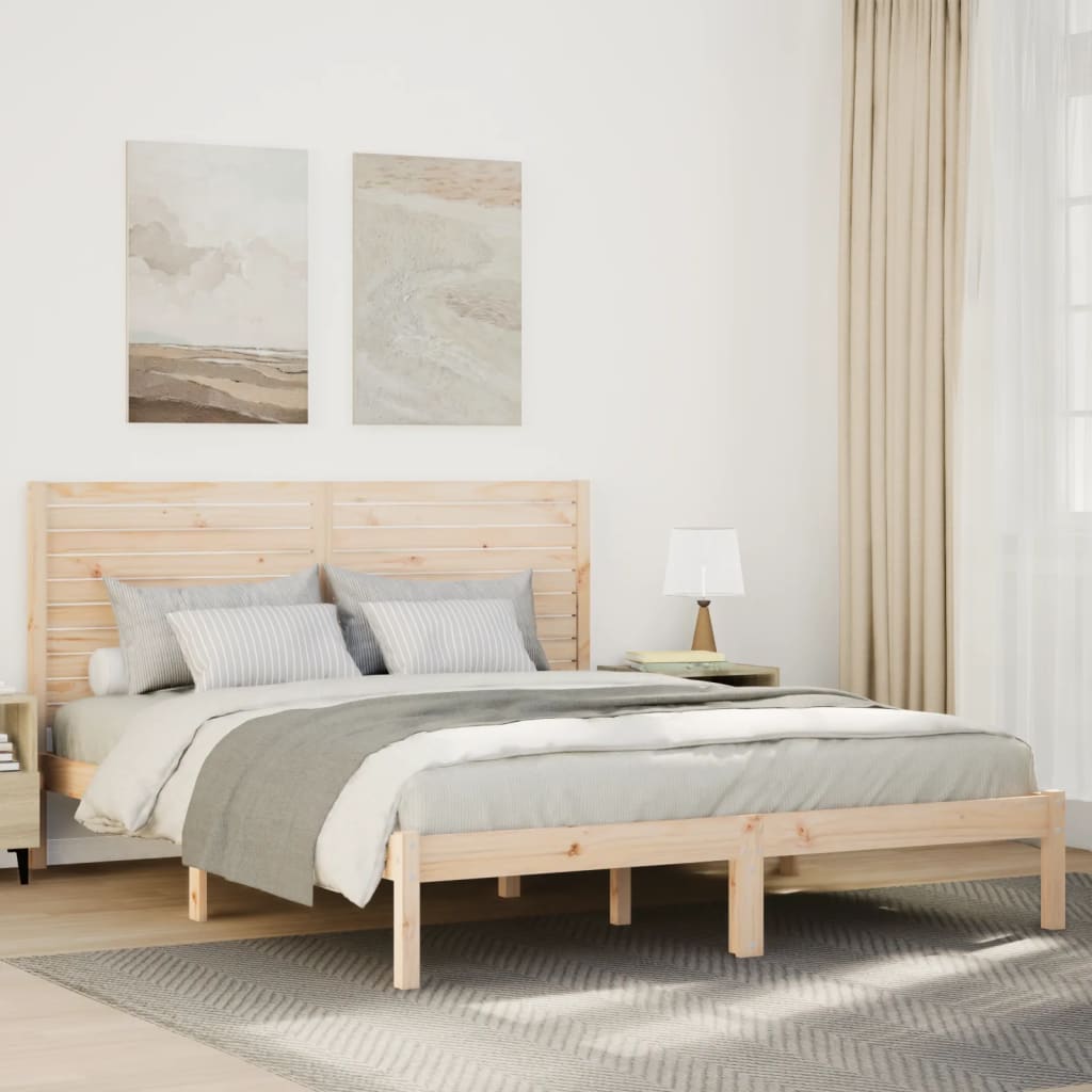 Bedframe extra lang zonder matras massief hout 140x220 cm is nu te koop bij PeponiXL, paradijselijk wonen!