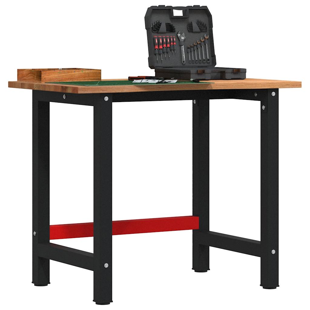 Werkbank 100x60x81,5 cm massief eikenhout lichtbruin is nu te koop bij PeponiXL, paradijselijk wonen!