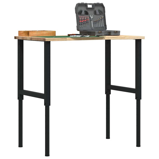 Werkbank 100x60x(71,5-98) cm massief eikenhout is nu te koop bij PeponiXL, paradijselijk wonen!
