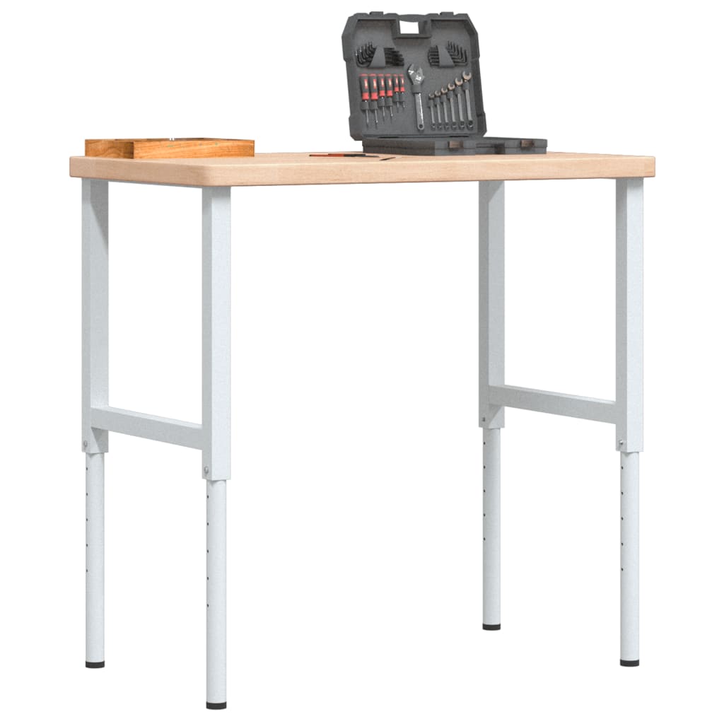 Werkbank rechthoekig 100x60x(73-99,5) cm massief eikenhout is nu te koop bij PeponiXL, paradijselijk wonen!