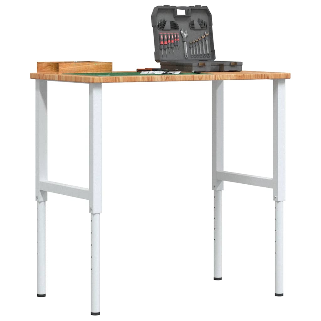 Werkbank rechthoek 100x60x(71,5-98) cm eikenhout lichtbruin is nu te koop bij PeponiXL, paradijselijk wonen!