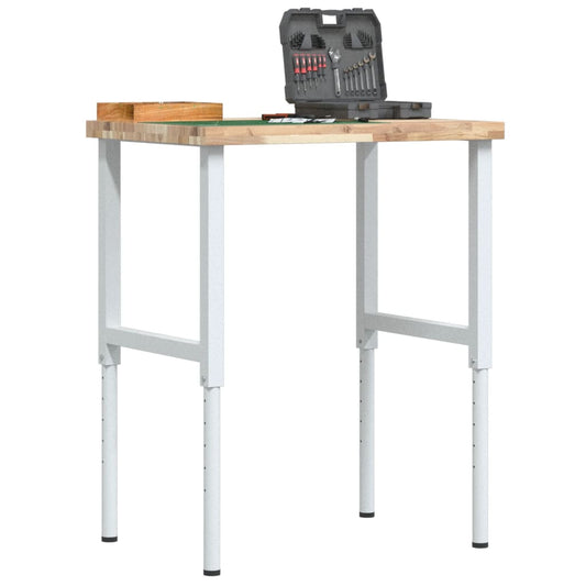 Werkbank rechthoekig 80x60x(73-99,5) cm massief acaciahout is nu te koop bij PeponiXL, paradijselijk wonen!