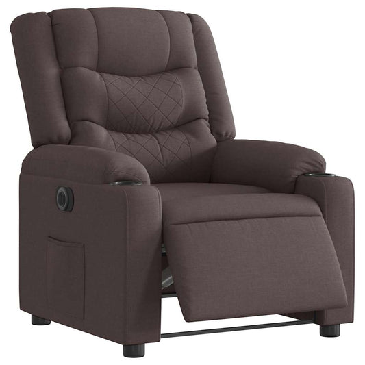 Fauteuil verstelbaar elektrisch stof donkerbruin is nu te koop bij PeponiXL, paradijselijk wonen!