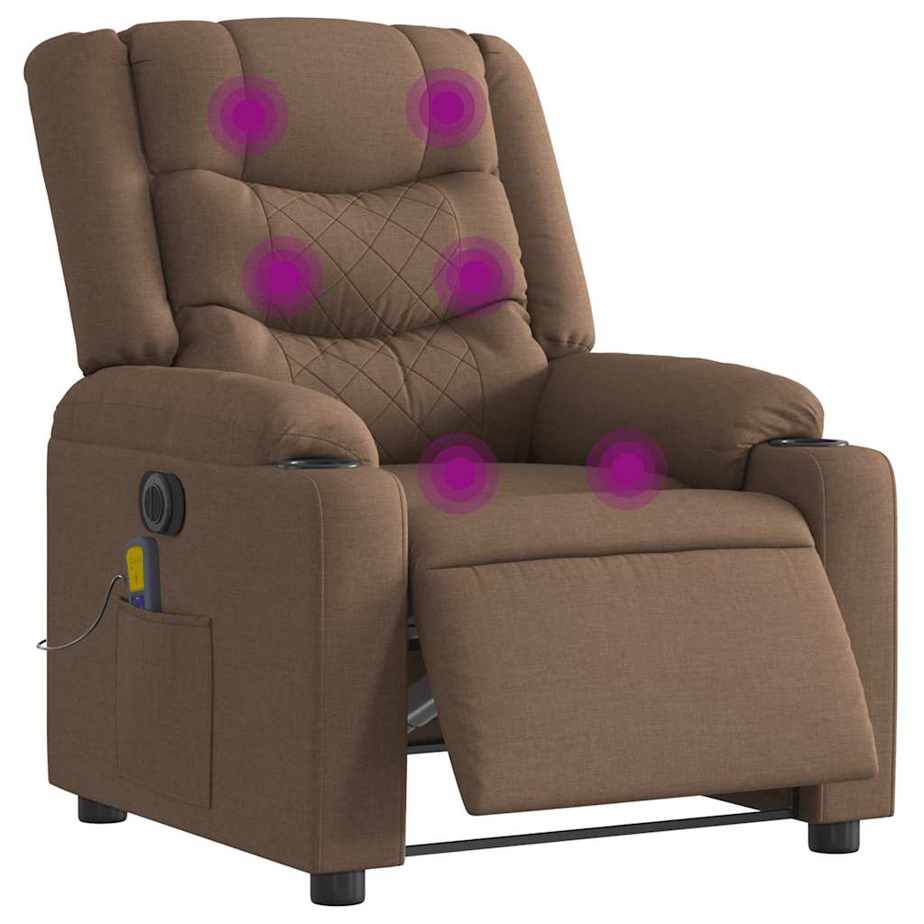 Massagestoel elektrisch verstelbaar stof bruin is nu te koop bij PeponiXL, paradijselijk wonen!