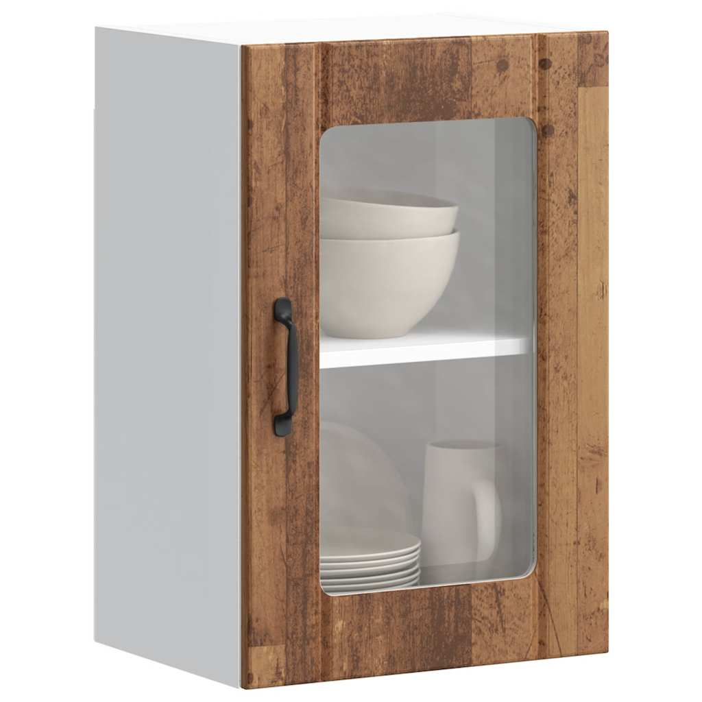 Keukenbovenkast met glazen deur Lucca oud houtkleurig is nu te koop bij PeponiXL, paradijselijk wonen!