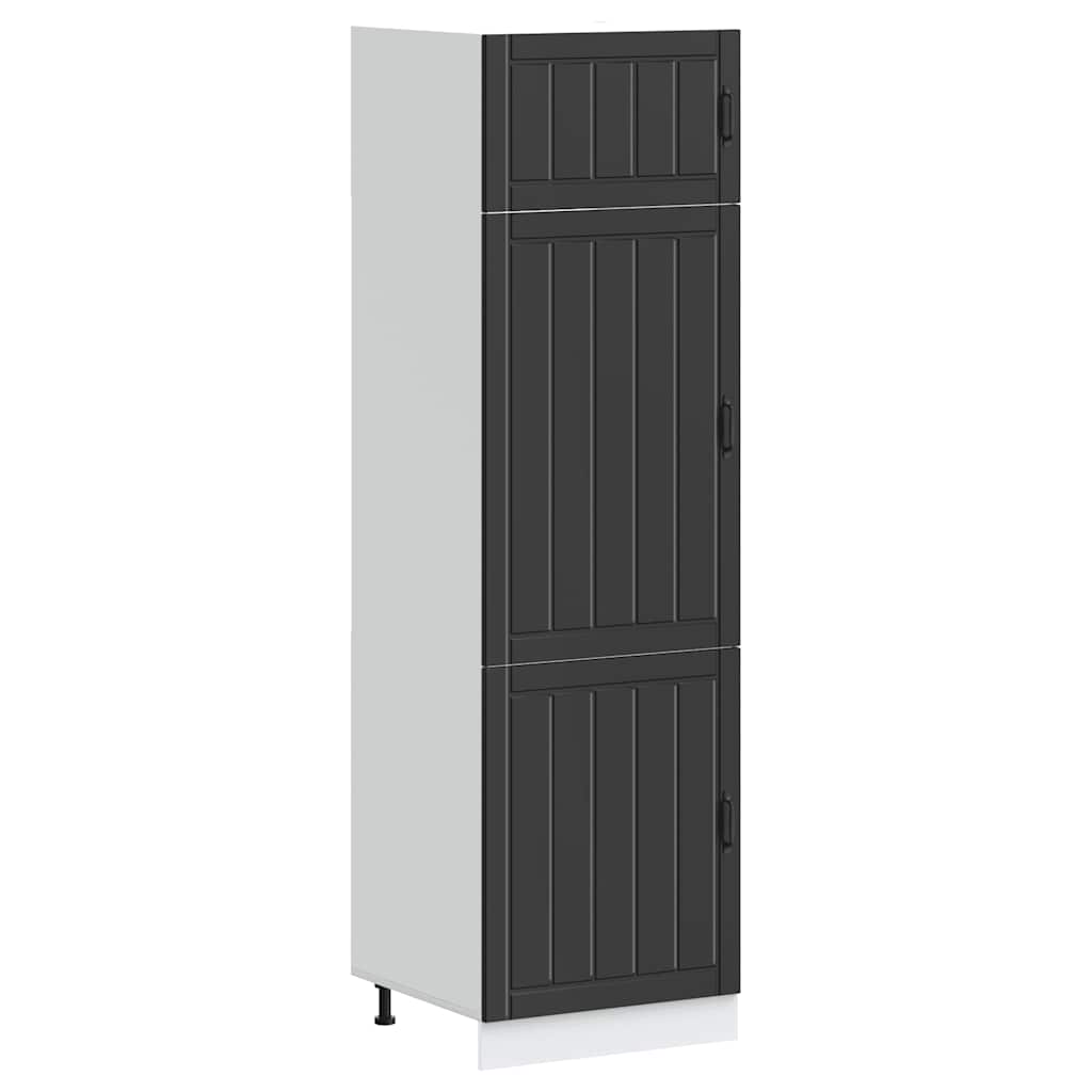 Keukenkast Lucca bewerkt hout zwart is nu te koop bij PeponiXL, paradijselijk wonen!