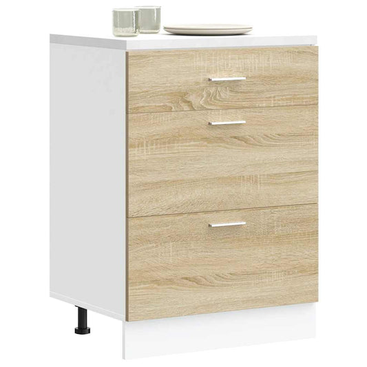 Onderkast Lyon bewerkt hout sonoma eikenkleurig is nu te koop bij PeponiXL, paradijselijk wonen!