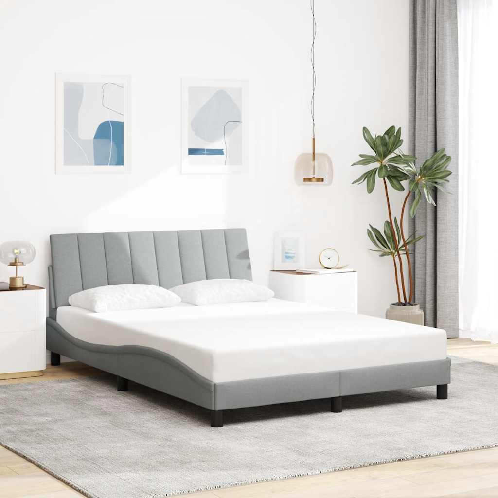 Bedframe zonder matras "Hanko" stof lichtgrijs 140x200 cm is nu te koop bij PeponiXL, paradijselijk wonen!