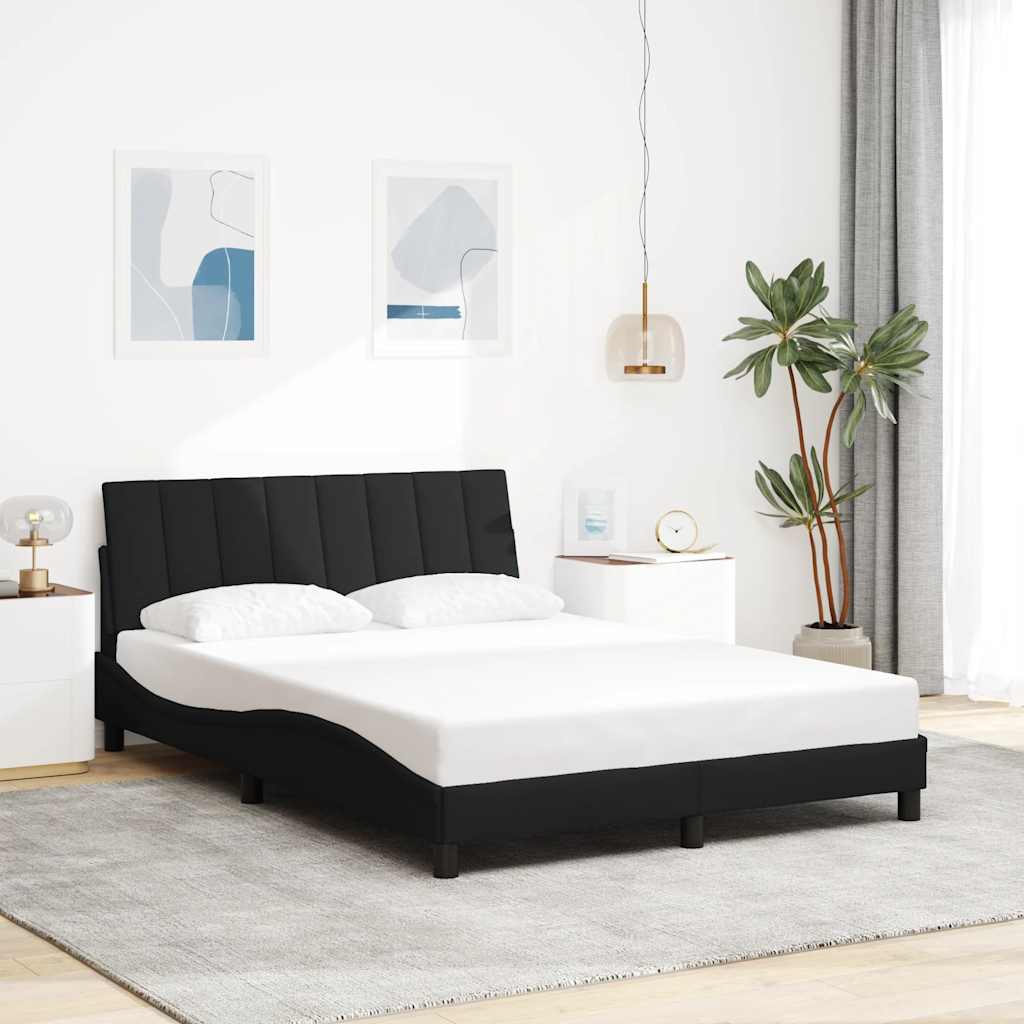 Bedframe zonder matras "Hanko" stof zwart 140x190 cm is nu te koop bij PeponiXL, paradijselijk wonen!