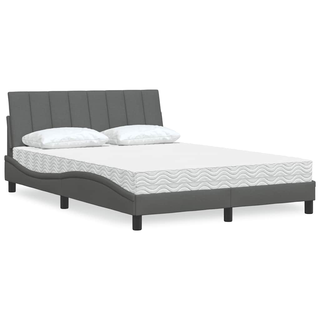 Bed met matras "Hanko" stof donkergrijs 140x200 cm is nu te koop bij PeponiXL, paradijselijk wonen!