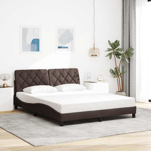 Bedframe zonder matras stof donkerbruin 160x200 cm is nu te koop bij PeponiXL, paradijselijk wonen!