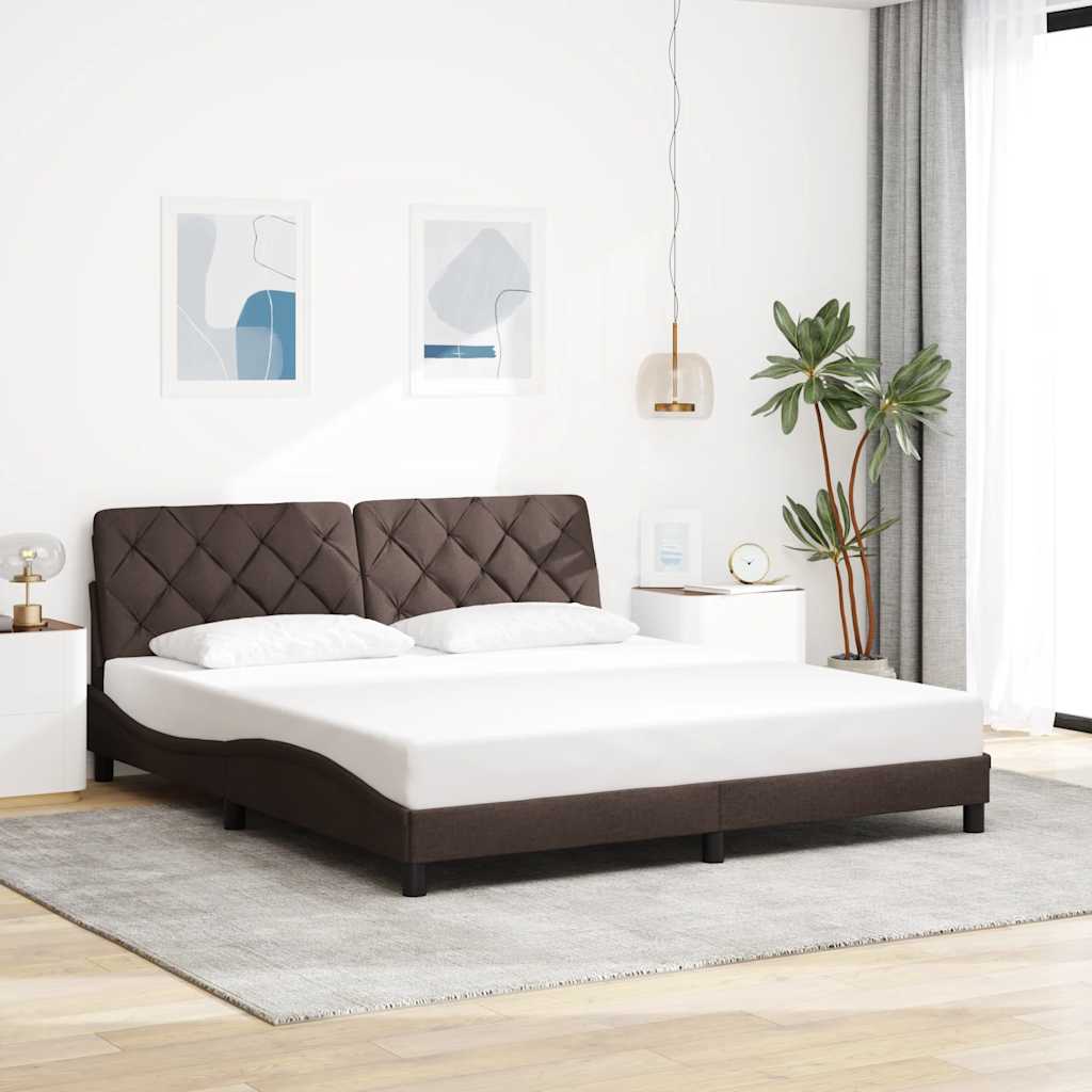 Bedframe zonder matras stof donkerbruin 180x200 cm is nu te koop bij PeponiXL, paradijselijk wonen!