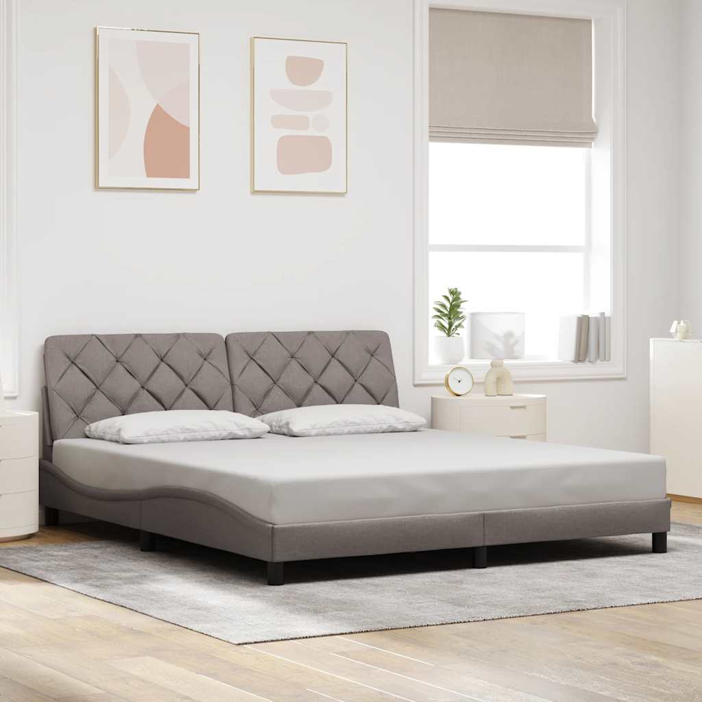 Bedframe zonder matras stof taupe 180x200 cm is nu te koop bij PeponiXL, paradijselijk wonen!