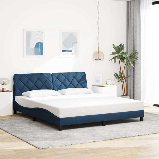 Bedframe zonder matras stof blauw 180x200 cm is nu te koop bij PeponiXL, paradijselijk wonen!