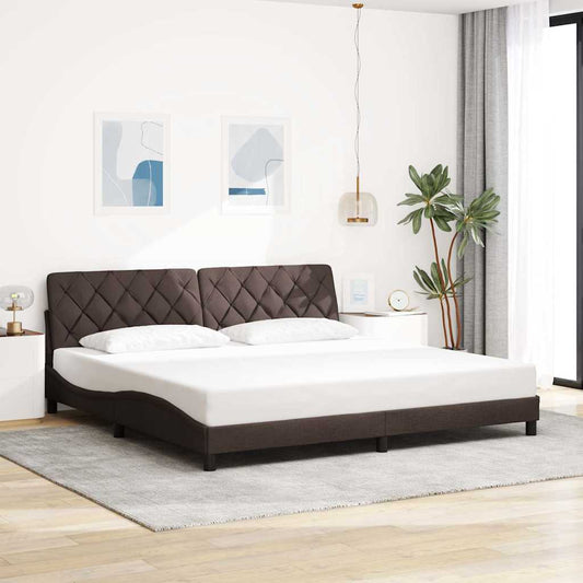 Bedframe zonder matras stof donkerbruin 200x200 cm is nu te koop bij PeponiXL, paradijselijk wonen!